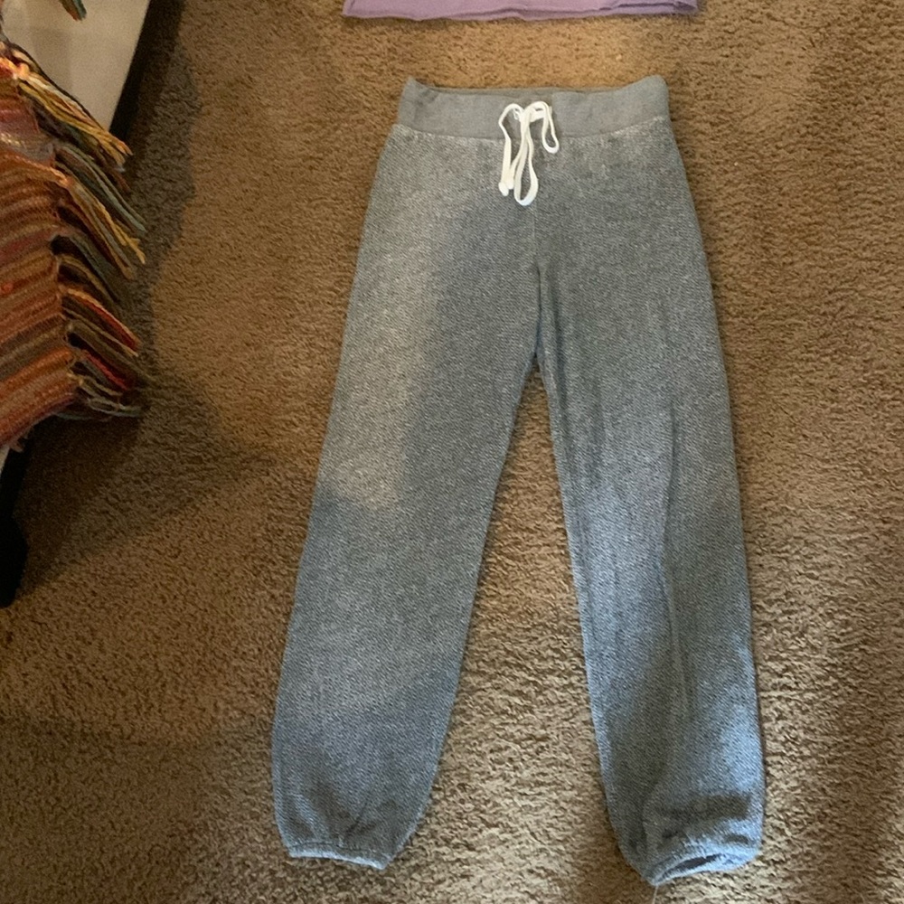 SOLOW Gray Track Pants with White Drawstring